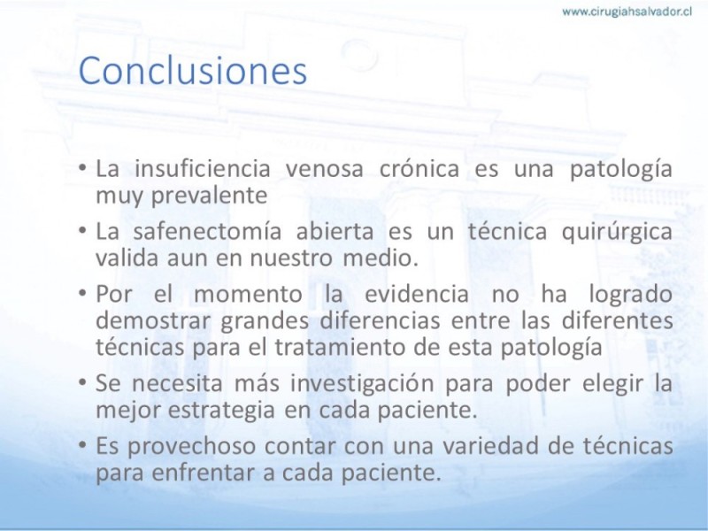 Diapositiva 31 de Safenectomía: Técnica y resultados a largo plazo