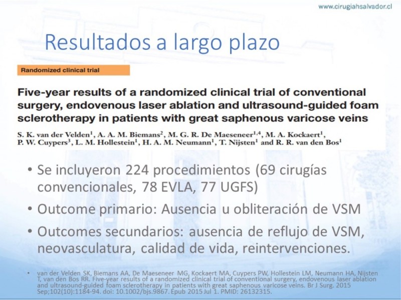 Diapositiva 23 de Safenectomía: Técnica y resultados a largo plazo