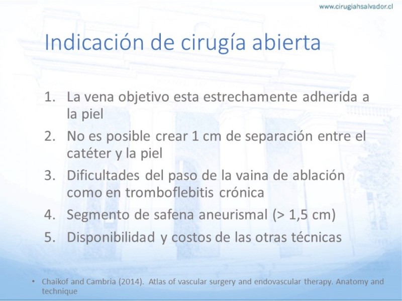 Diapositiva 8 de Safenectomía: Técnica y resultados a largo plazo