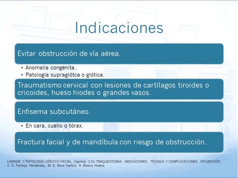 Diapositiva 5 de Traqueotomía: Indicaciones y técnica