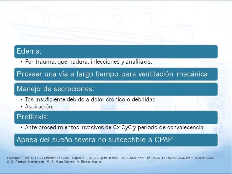 Diapositiva 6 de Traqueotomía: Indicaciones y técnica