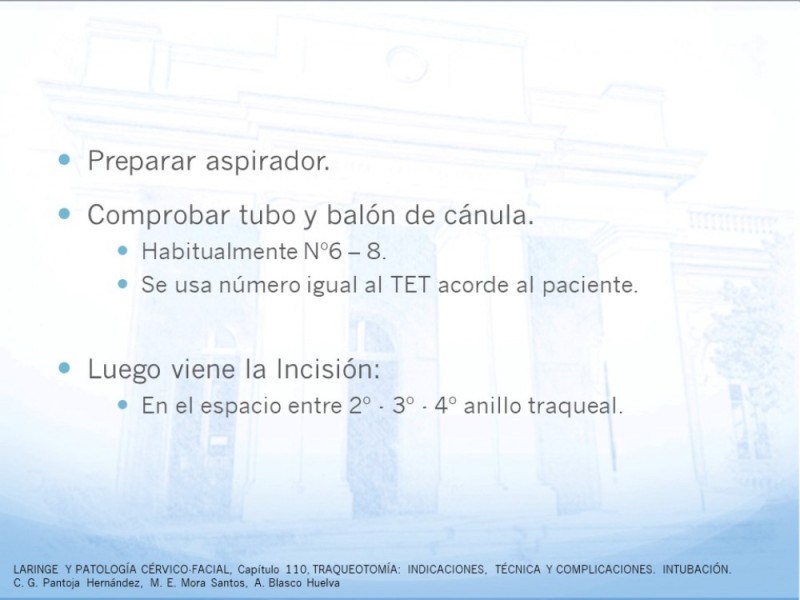 Diapositiva 17 de Traqueotomía: Indicaciones y técnica