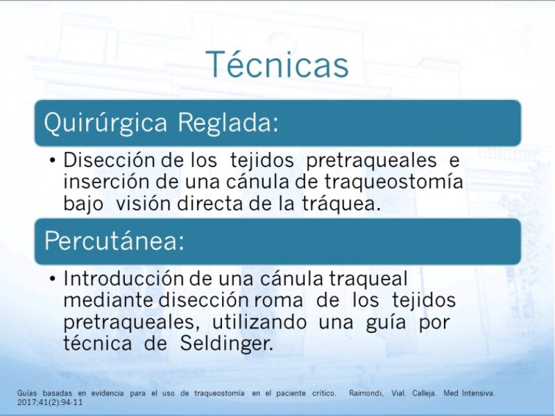 Diapositiva 11 de Traqueotomía: Indicaciones y técnica