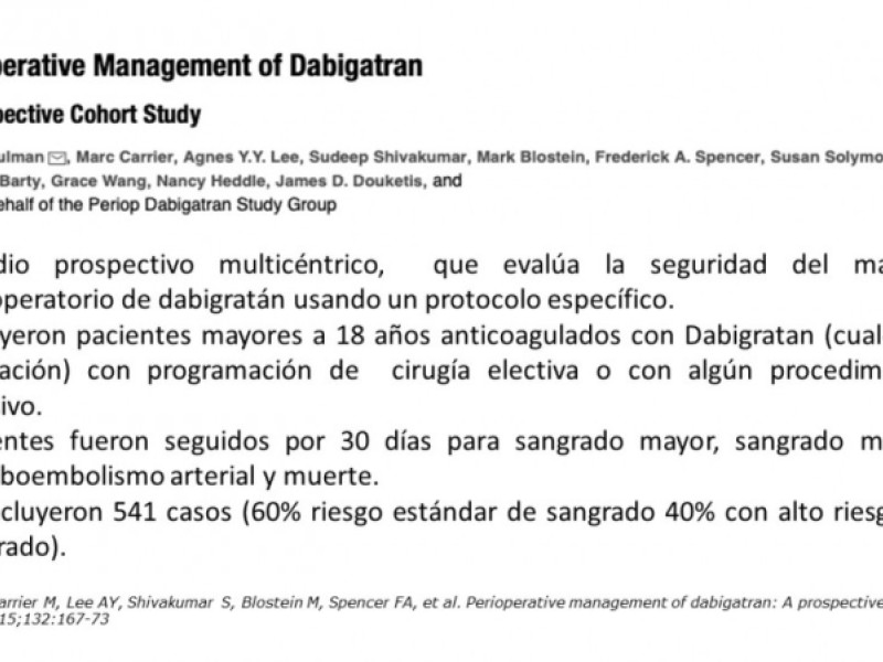 Diapositiva 20 de ¿ Cuándo suspender la anticoagulación oral para una cirugía ?