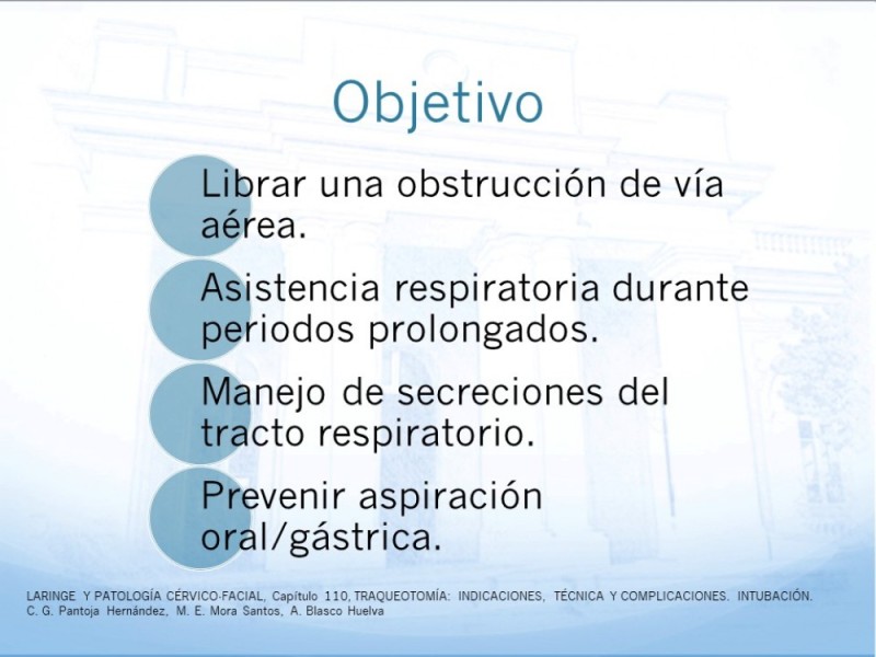 Diapositiva 4 de Traqueotomía: Indicaciones y técnica
