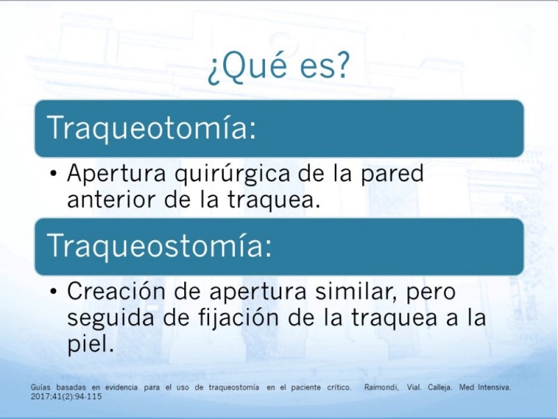 Diapositiva 1 de Traqueotomía: Indicaciones y técnica