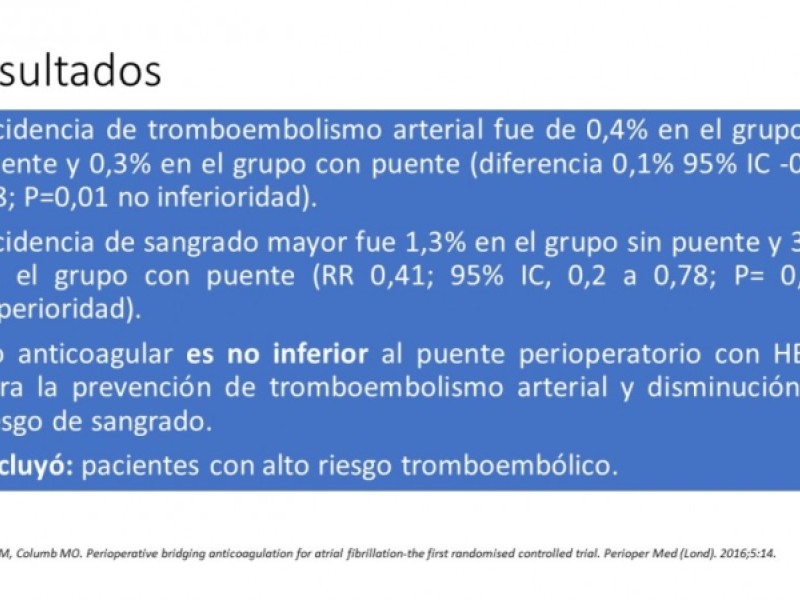Diapositiva 8 de ¿ Cuándo suspender la anticoagulación oral para una cirugía ?
