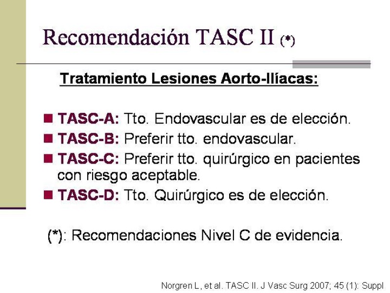 Diapositiva 9 de Tratamiento Endovascular de la Enfermedad Aortoilíaca