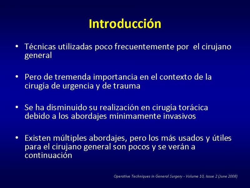 Diapositiva 1 de Toracotomías