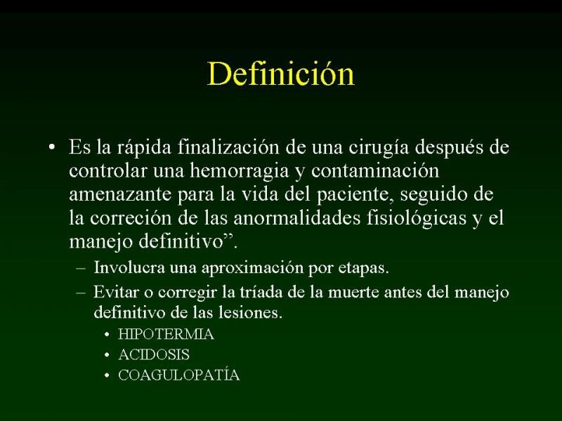 Diapositiva 1 de Trauma: Damage Control