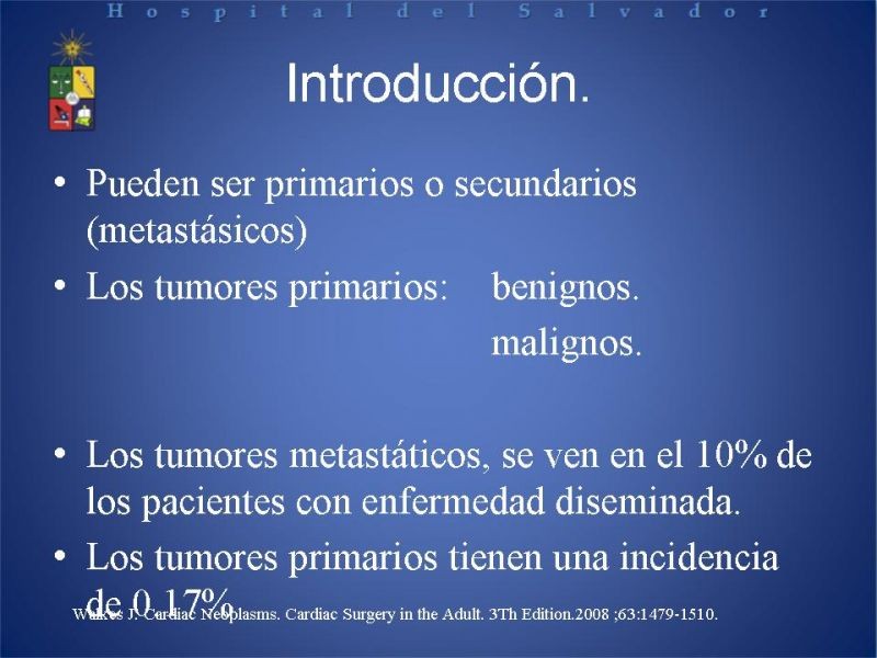Diapositiva 1 de Tumores Cardiacos