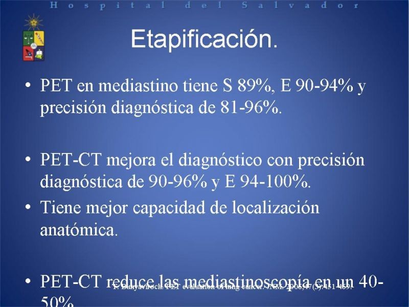 Diapositiva 14 de PET-CT en cáncer de Pulmón