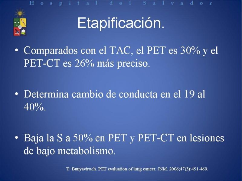 Diapositiva 12 de PET-CT en cáncer de Pulmón