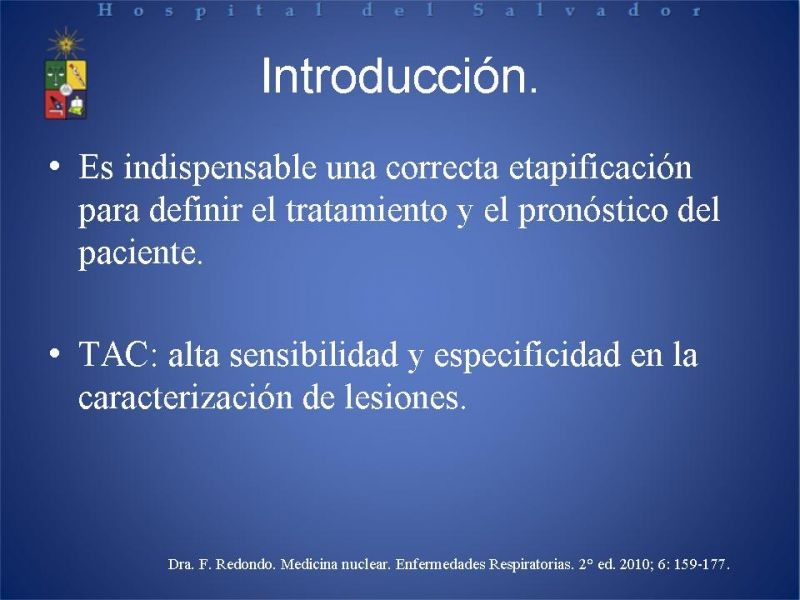 Diapositiva 2 de PET-CT en cáncer de Pulmón