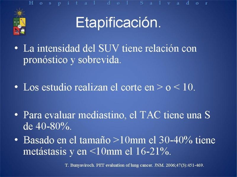 Diapositiva 13 de PET-CT en cáncer de Pulmón