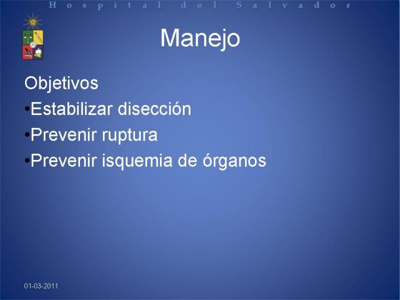 Diapositiva 8 de Manejo Disección Aórtica Tipo B