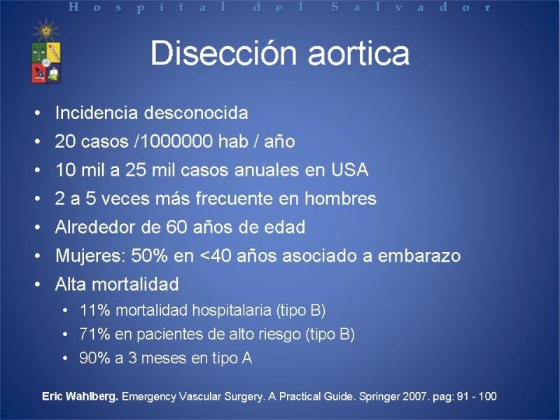 Diapositiva 3 de Manejo Disección Aórtica Tipo B