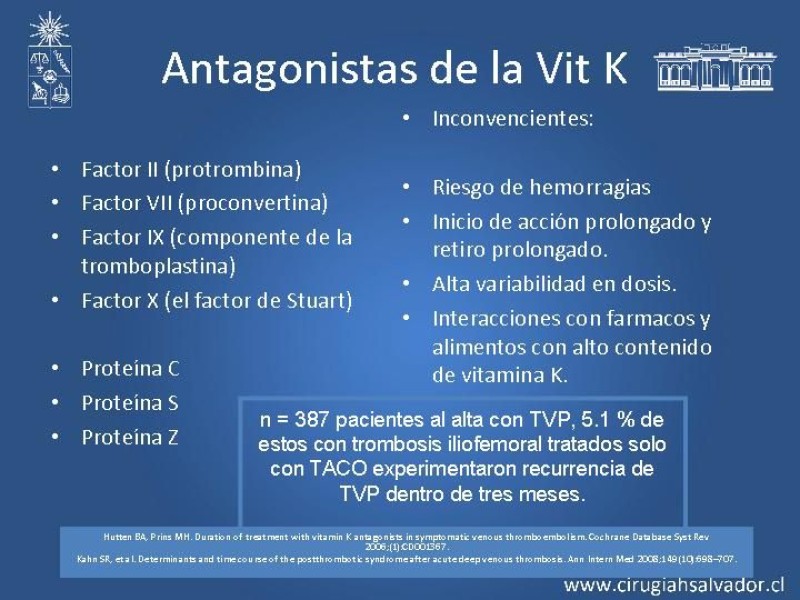 Diapositiva 7 de Manejo Quirúrgico de la TVP