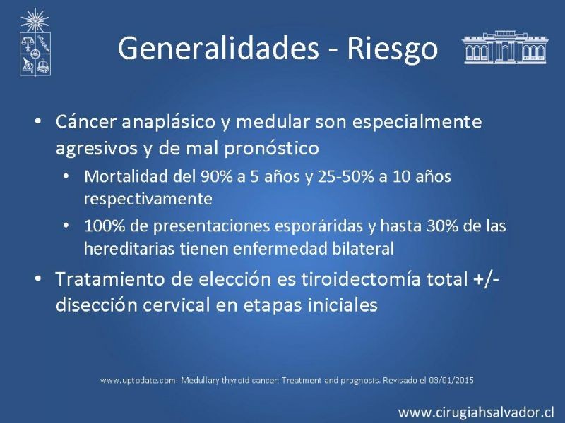 Diapositiva 4 de Lobectomía v/s Tiroidectomía total en Cáncer de Tiroides