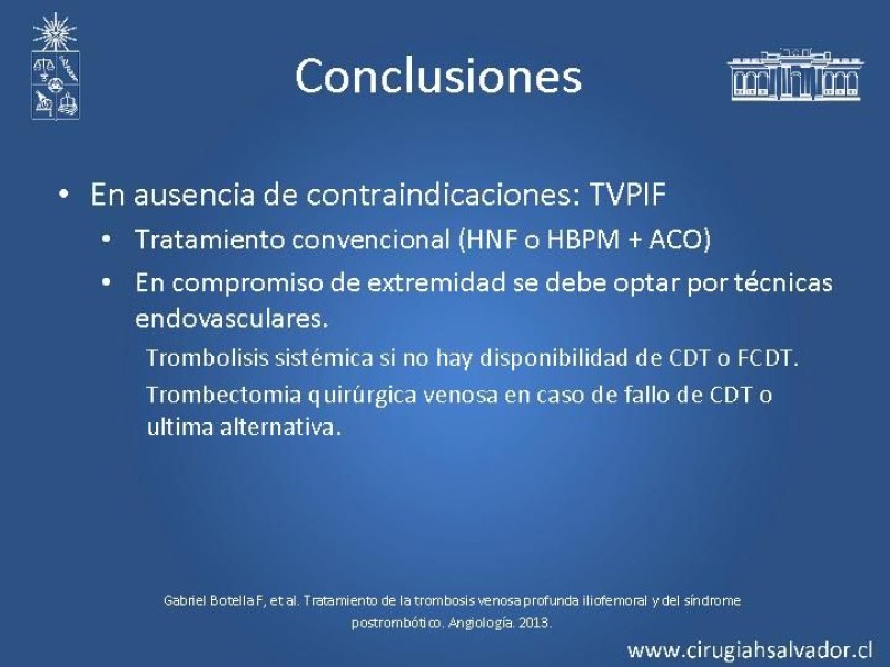 Diapositiva 20 de Manejo Quirúrgico de la TVP