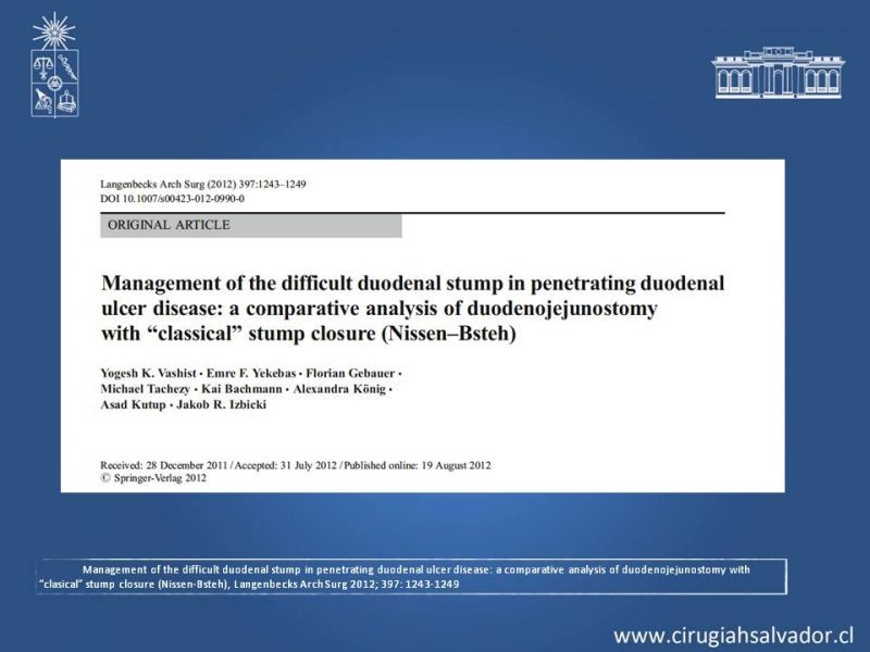 Diapositiva 21 de Manejo del muñón duodenal difícil