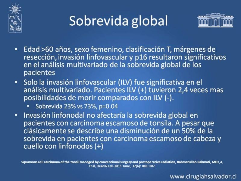 Diapositiva 20 de Cáncer de amígdala (Tonsila palatina)