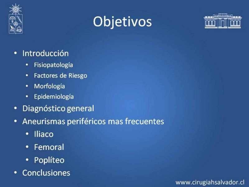Diapositiva 1 de Aneurismas Periféricos