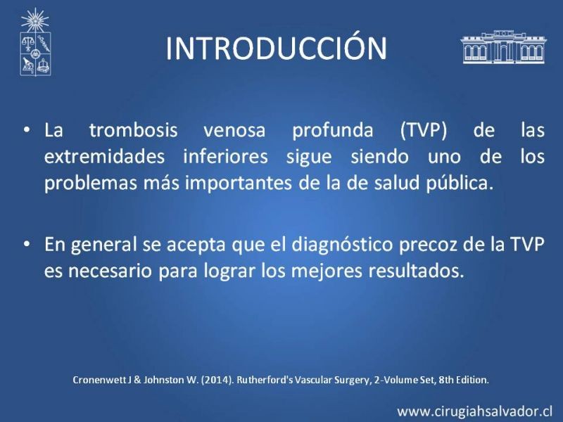 Diapositiva 1 de Indicación quirúrgica de la trombosis venosa profunda