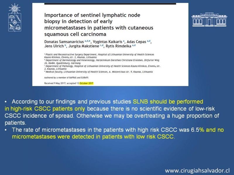 Diapositiva 22 de Ganglio centinela en Cáncer Espinocelular
