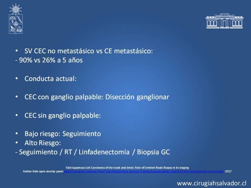 Diapositiva 15 de Ganglio centinela en Cáncer Espinocelular