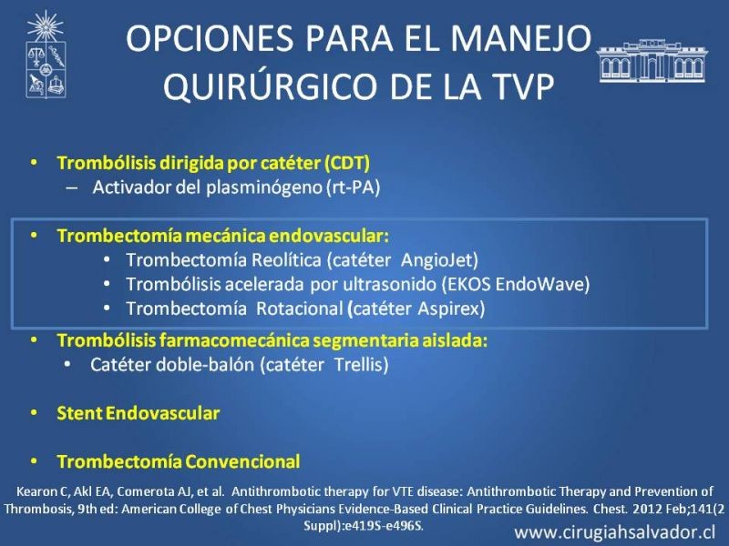 Diapositiva 25 de Indicación quirúrgica de la trombosis venosa profunda