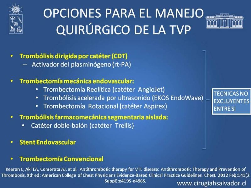 Diapositiva 18 de Indicación quirúrgica de la trombosis venosa profunda