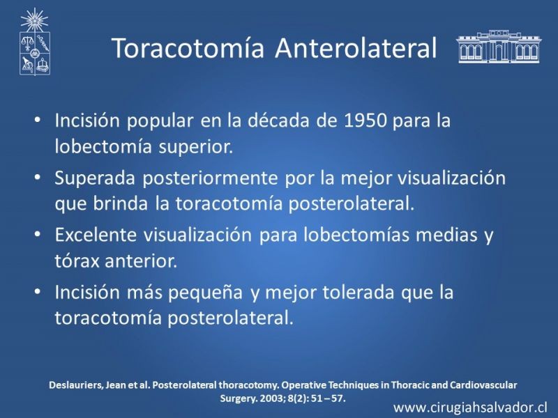 Diapositiva 22 de Accesos quirúrgicos torácicos