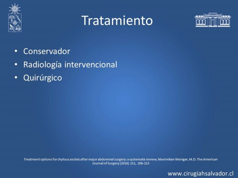 Diapositiva 16 de Ascitis quilosa secundaria a cirugía mayor abdominal