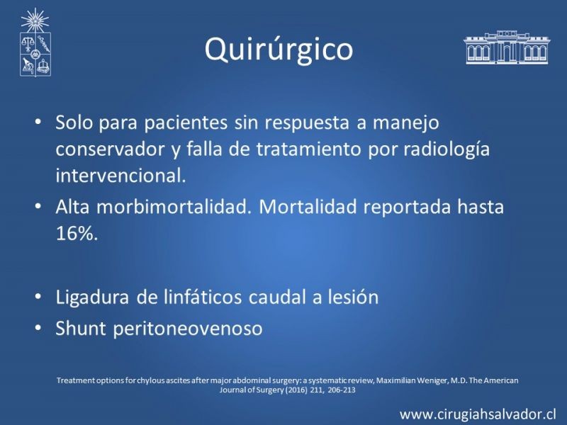 Diapositiva 27 de Ascitis quilosa secundaria a cirugía mayor abdominal