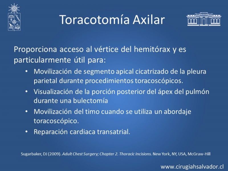 Diapositiva 20 de Accesos quirúrgicos torácicos