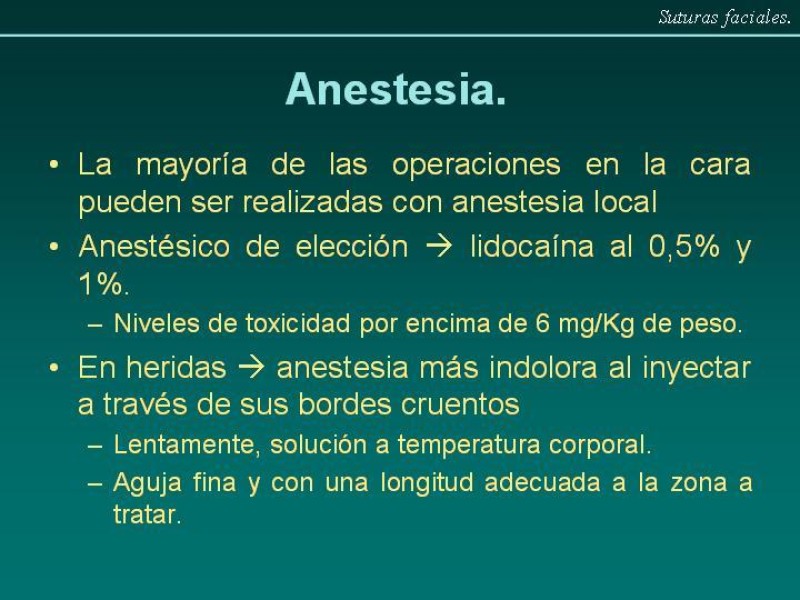 Diapositiva 2 de Suturas Faciales