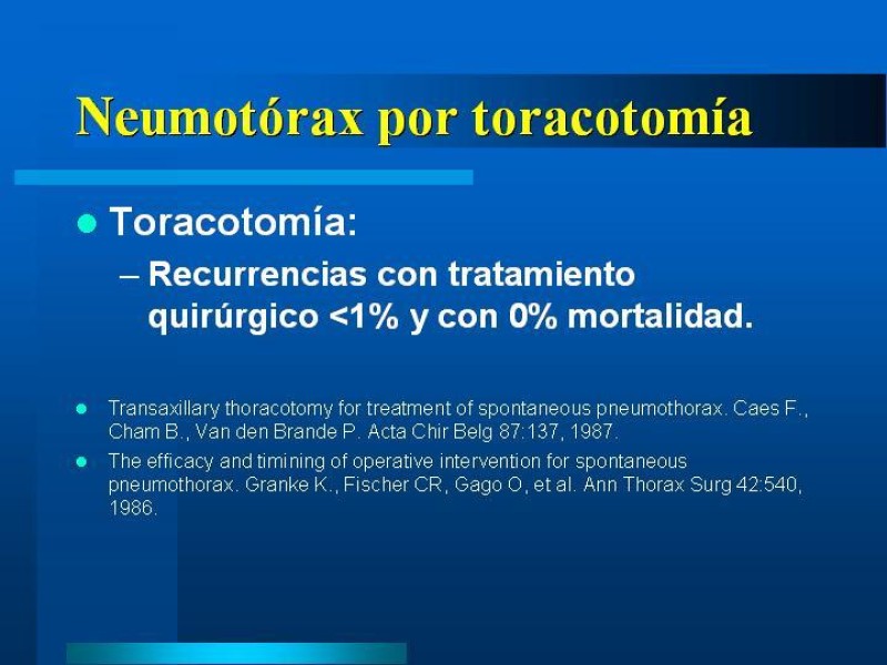 Diapositiva 21 de Neumotórax Espontáneo Primario