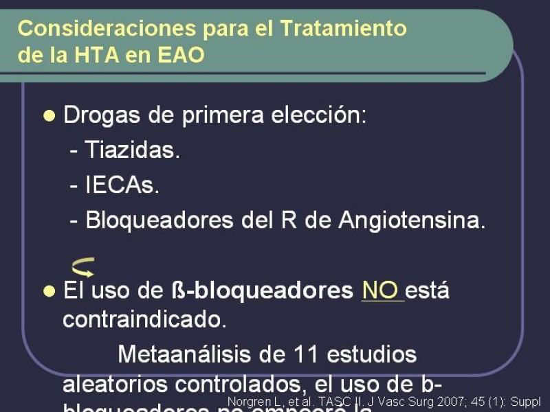 Diapositiva 14 de Tratamiento Médico de la EAO