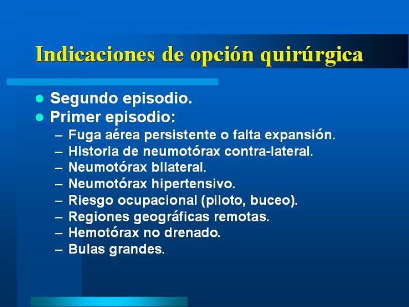 Diapositiva 19 de Neumotórax Espontáneo Primario
