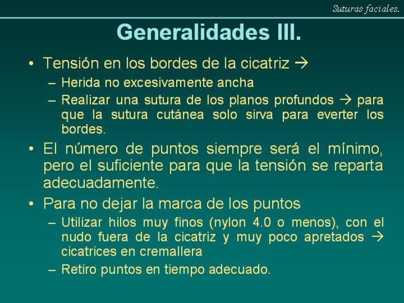 Diapositiva 5 de Suturas Faciales