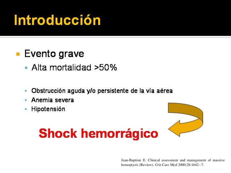 Diapositiva 1 de Hemoptisis Masiva