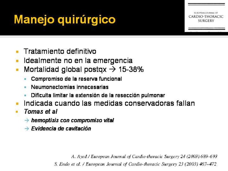 Diapositiva 17 de Hemoptisis Masiva
