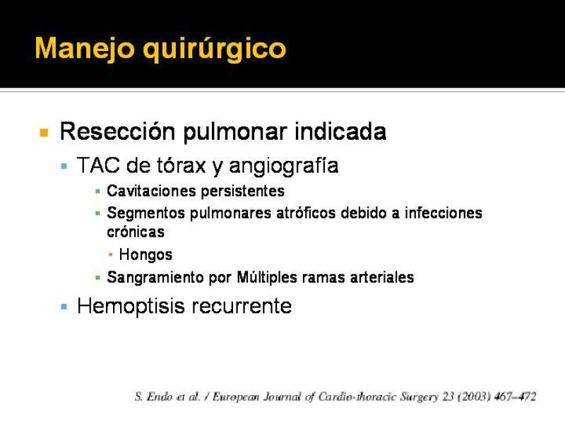 Diapositiva 18 de Hemoptisis Masiva