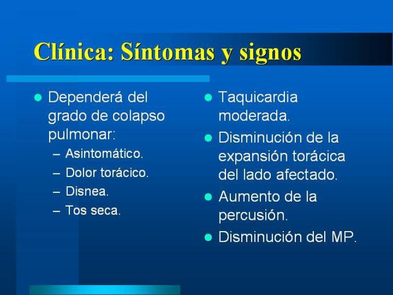 Diapositiva 8 de Neumotórax Espontáneo Primario