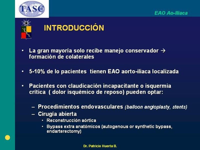 Diapositiva 2 de Tratamiento Quirúrgico de la EAO Aorto- Iliaca