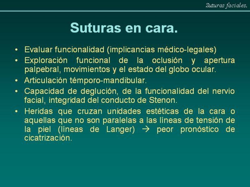 Diapositiva 7 de Suturas Faciales