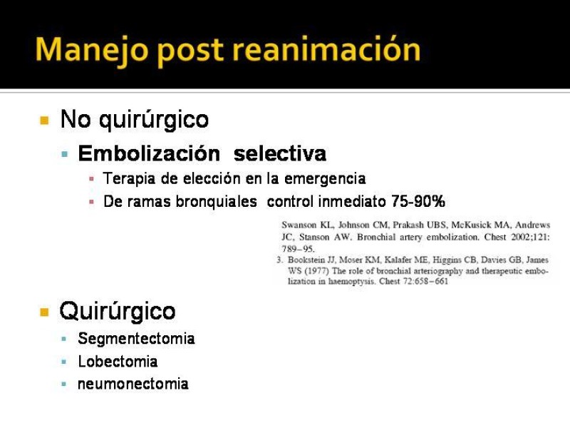Diapositiva 13 de Hemoptisis Masiva