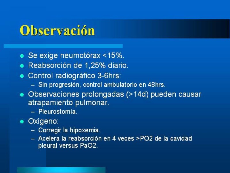 Diapositiva 15 de Neumotórax Espontáneo Primario