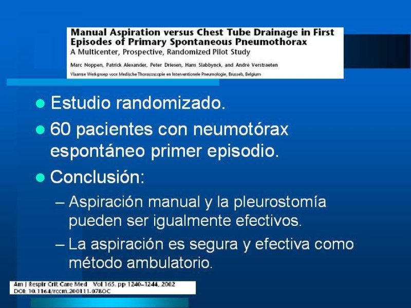 Diapositiva 16 de Neumotórax Espontáneo Primario